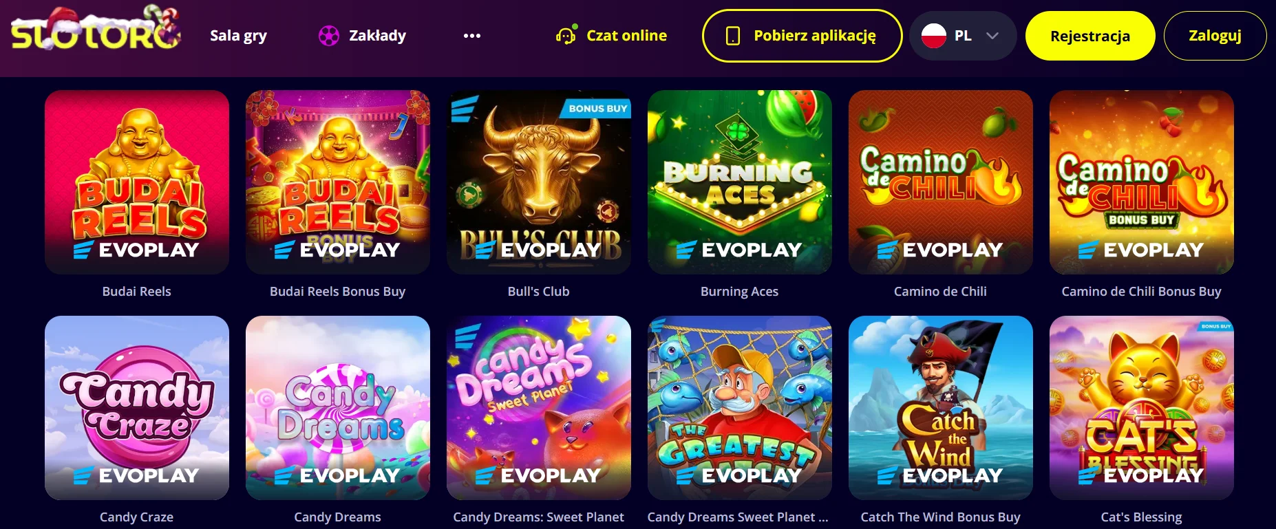 Slotoro Casino - asortyment automatów online